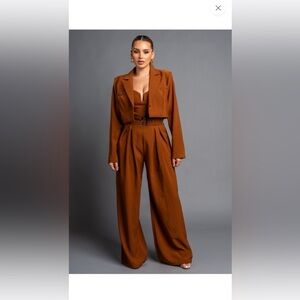 #312 Elegant rust colored Women's Jumpsuit with jacket